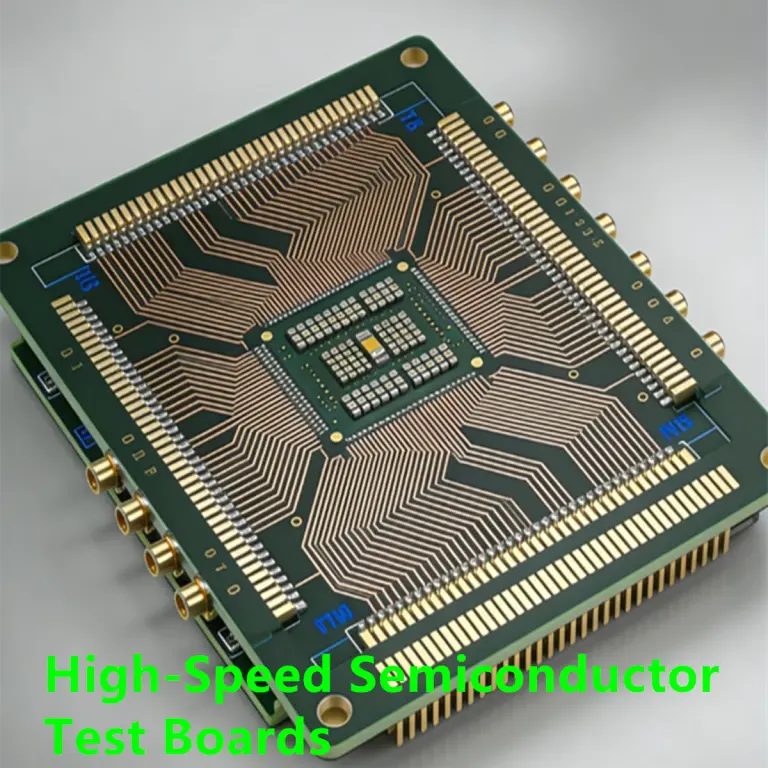 High-speed semiconductor test board with high-density traces, designed for chip validation and high-performance testing