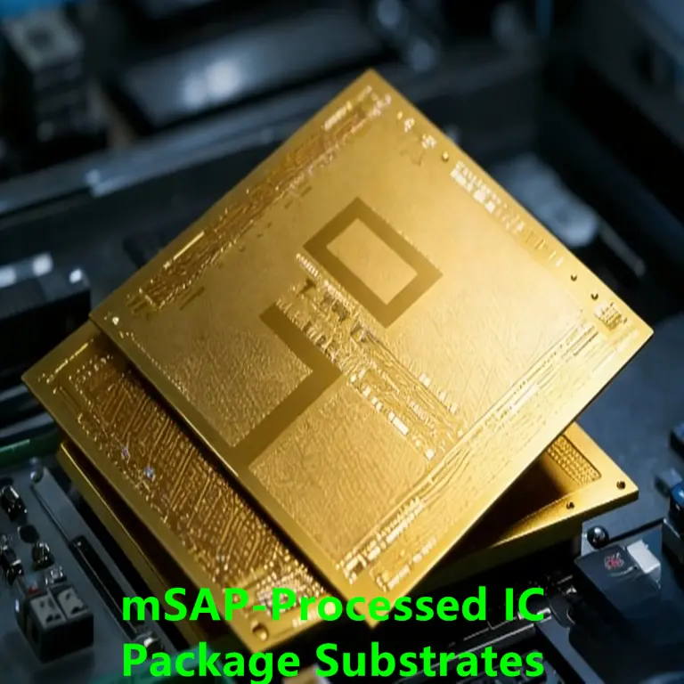 mSAP-processed IC package substrate with ultra-fine line/spacing for advanced semiconductor packaging