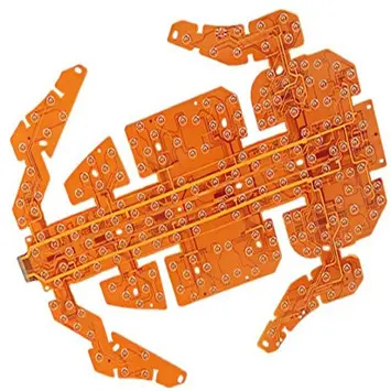 Shenzhen Hongda Circuit Technology high-quality flexible PCB (Flex PCB) showing thin, bendable polyimide substrate with gold-plated traces.
