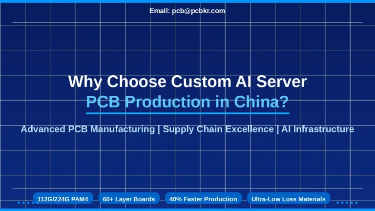 Custom AI server PCB production in China by Shenzhen Hongda Circuit, featuring 112G/224G PAM4 and 60+ layer board fabrication.