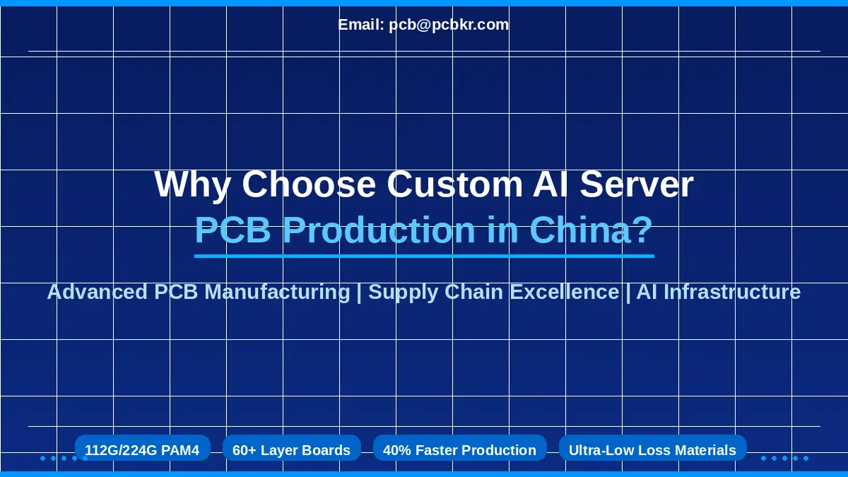 Custom AI server PCB production in China by Shenzhen Hongda Circuit, featuring 112G/224G PAM4 and 60+ layer board fabrication.