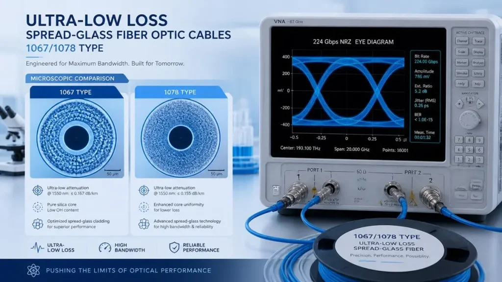 A professional Vector Network Analyzer VNA equipment screen displaying a 224 Gbps NRZ eye diagram with a jitter of 0.26 ps, showcasing high-speed signal integrity testing for AI server PCB manufacturing by Shenzhen Hongda Circuit Technology.