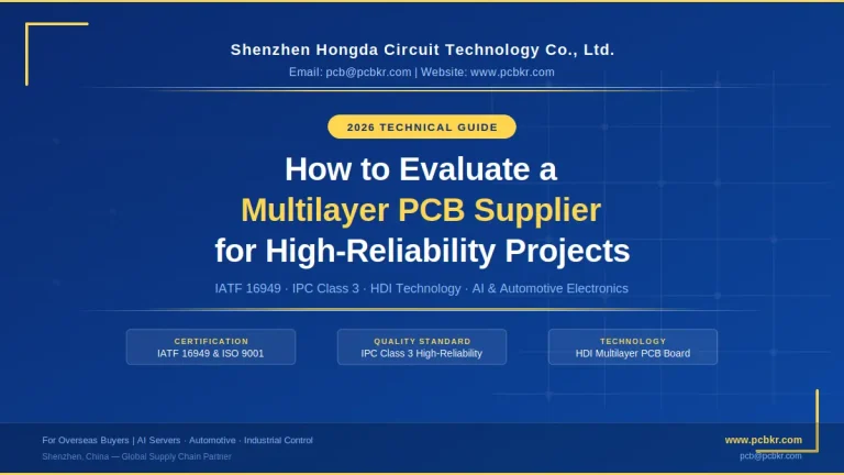 Guide to evaluating a high-reliability multilayer PCB supplier for AI and automotive projects - Shenzhen Hongda Circuit