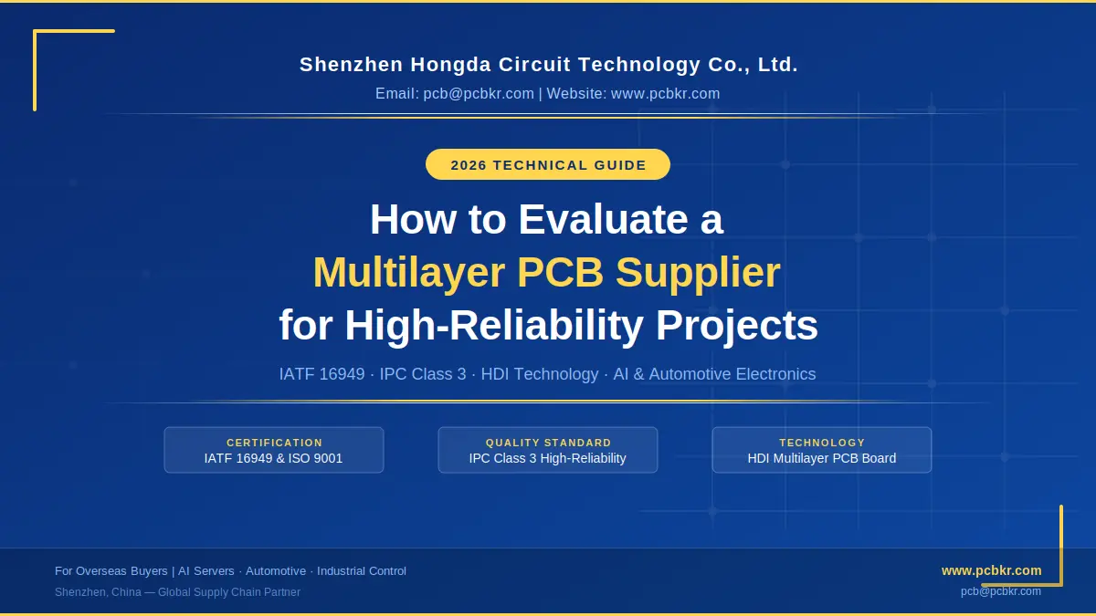 Guide to evaluating a high-reliability multilayer PCB supplier for AI and automotive projects - Shenzhen Hongda Circuit