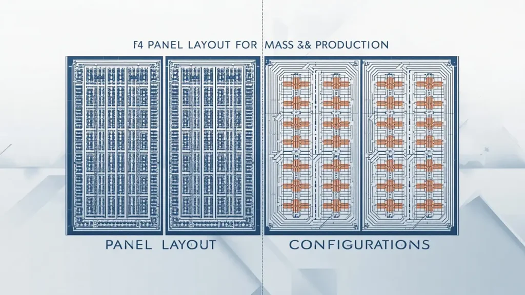 Comparison between an uncompensated AI GPU PCB prototype panel layout and optimized mass production configurations with balanced copper thieving.