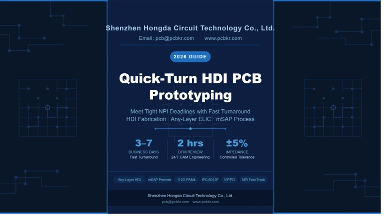 Quick turn HDI PCB prototype and fast turnaround HDI fabrication in China by Shenzhen Hongda Circuit Technology Co., Ltd.