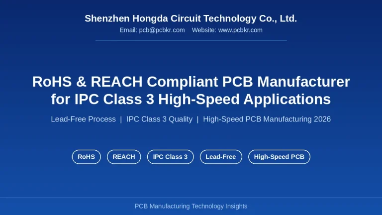 RoHS REACH compliant PCB manufacturer - Shenzhen Hongda Circuit Technology IPC Class 3 high-speed PCB production cover image.
