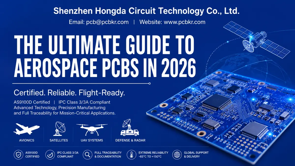Aerospace PCB manufacturing guide by Shenzhen Hongda Circuit Technology featuring AS9100D and IPC Class 3/3A certified circuit boards