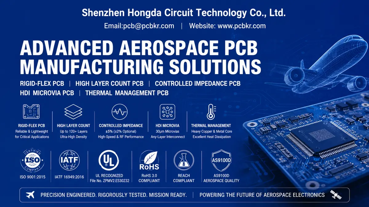 AS9100D certified aerospace rigid-flex PCB manufacturing solutions by Hongda Circuit