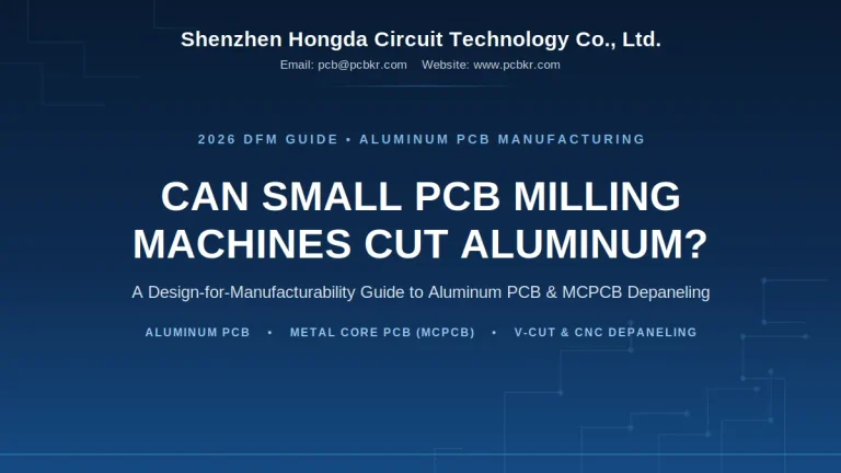 Can small PCB milling machines cut aluminum? A 2026 DFM guide to aluminum PCB and MCPCB depaneling by Shenzhen Hongda Circuit Technology.