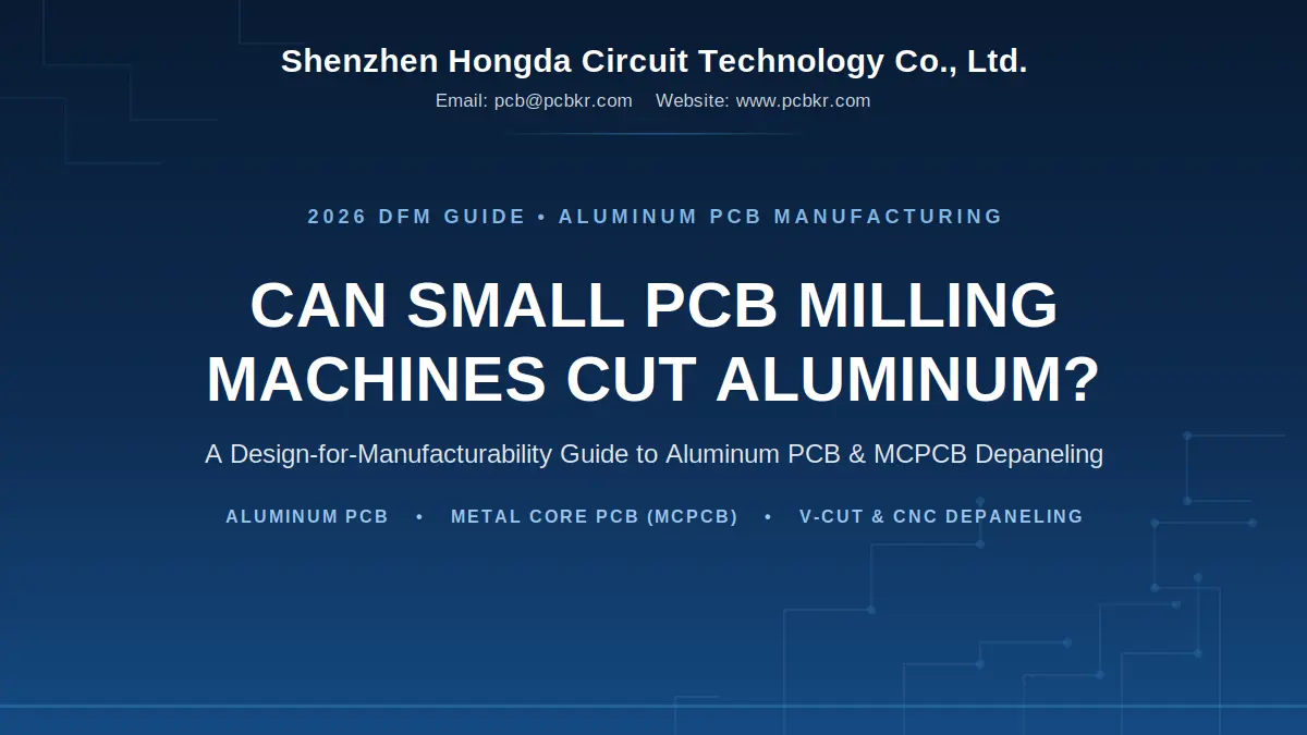 Can small PCB milling machines cut aluminum? A 2026 DFM guide to aluminum PCB and MCPCB depaneling by Shenzhen Hongda Circuit Technology.
