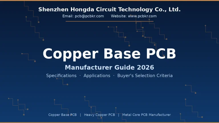 Shenzhen Hongda Circuit Technology copper base PCB manufacturer guide 2026 covering specifications, applications, and heavy copper PCB capabilities.