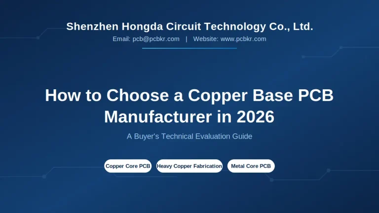 Shenzhen Hongda Circuit Technology 2026 guide on copper base PCB procurement and supplier evaluation.