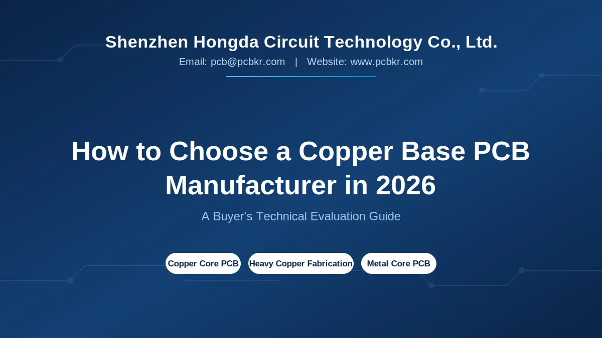 Shenzhen Hongda Circuit Technology 2026 guide on copper base PCB procurement and supplier evaluation.