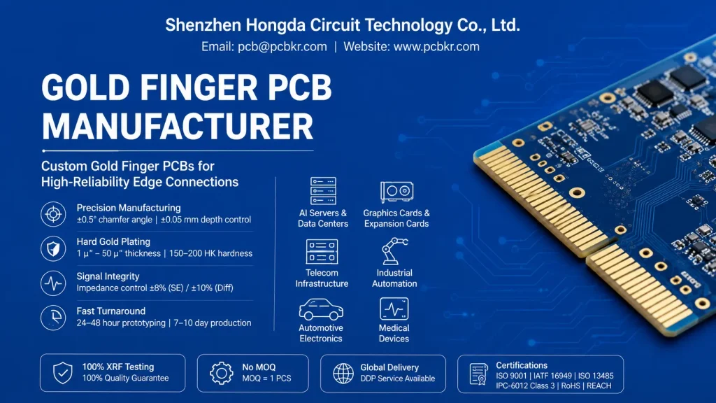 Shenzhen Hongda Circuit Gold Finger PCB Manufacturer and Factory Capabilities
