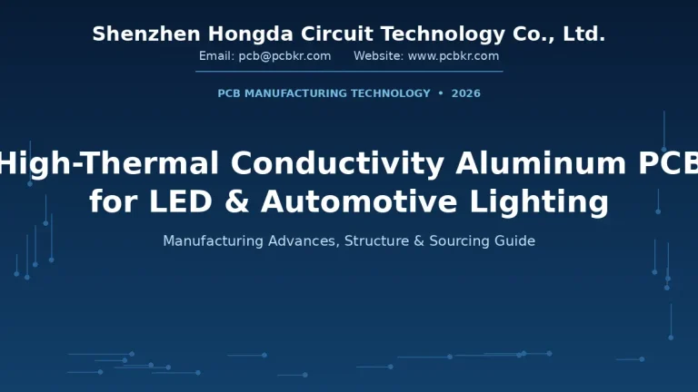 Shenzhen Hongda Circuit 2026 manufacturing technology guide for high thermal conductivity aluminum PCB for LED and automotive lighting.