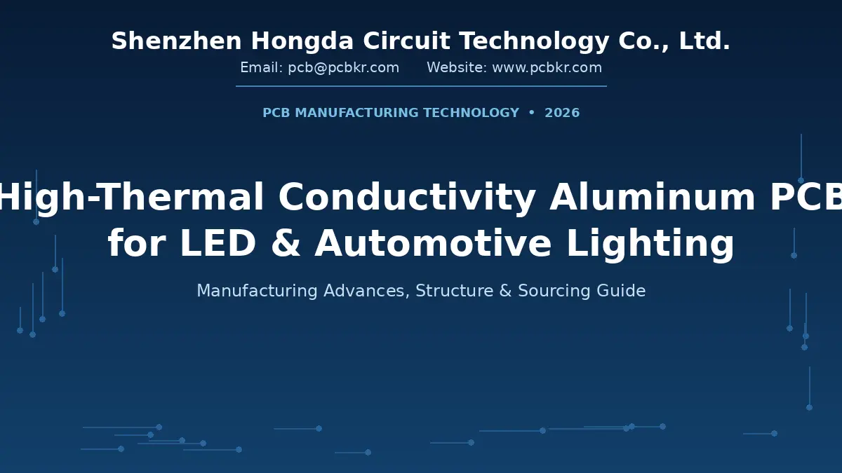 Shenzhen Hongda Circuit 2026 manufacturing technology guide for high thermal conductivity aluminum PCB for LED and automotive lighting.