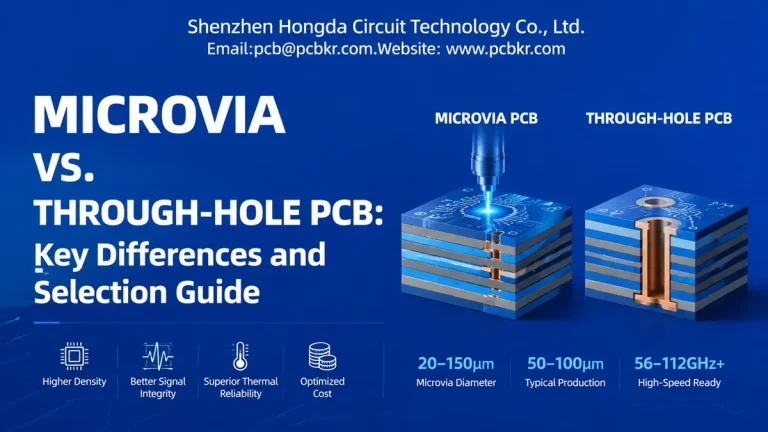 Cross-section comparison of microvias PCB and through-hole PCB technologies by Shenzhen Hongda Circuit Technology