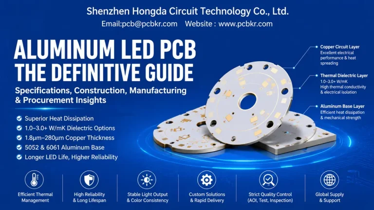 Comprehensive guide to aluminum LED PCB construction, technical specifications, and thermal management by Hongda Circuit