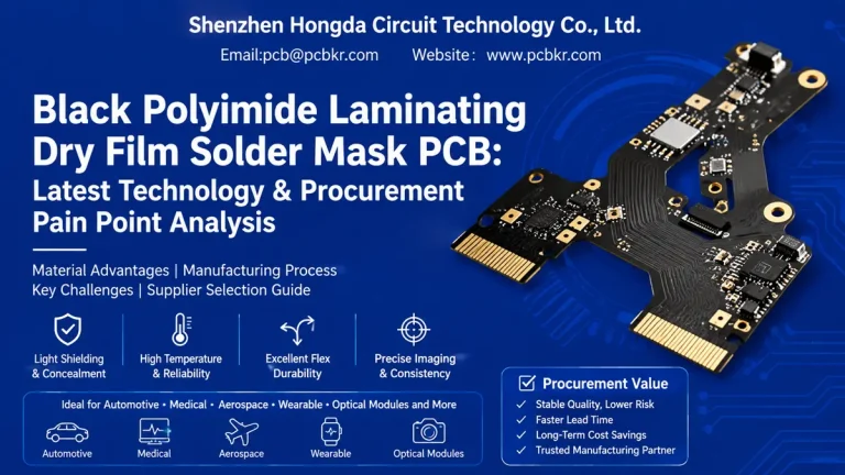 Black Polyimide Laminating Dry Film Solder Mask PCB for flexible electronics manufacturing by Shenzhen Hongda Circuit Technology Co., Ltd.