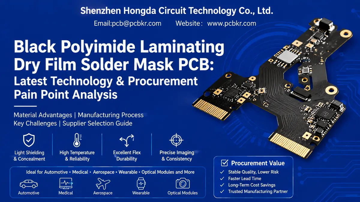 Black Polyimide Laminating Dry Film Solder Mask PCB for flexible electronics manufacturing by Shenzhen Hongda Circuit Technology Co., Ltd.