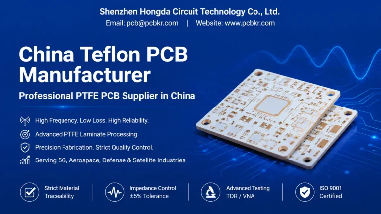 China Teflon PCB Manufacturer - High Frequency PTFE Board Fabrication by Shenzhen Hongda Circuit Technology