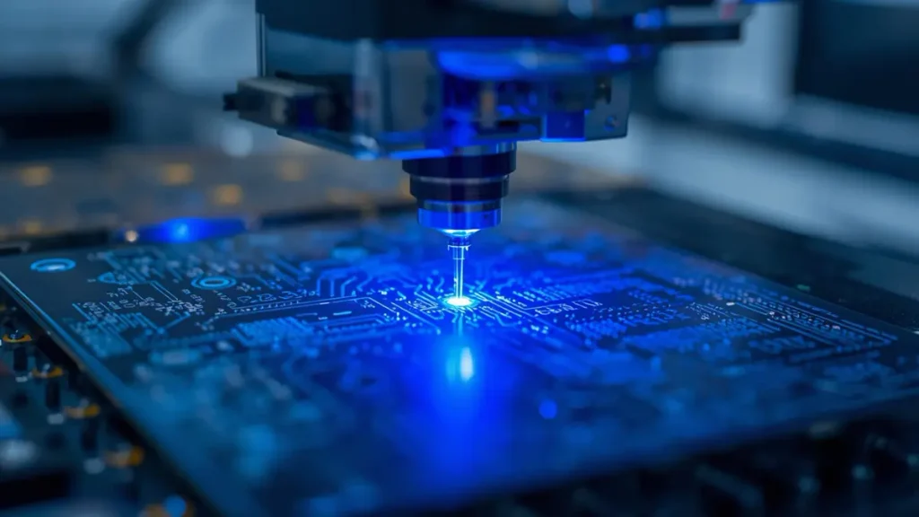 UV laser drilling microvias on ultra-thin PCB panel at Hongda Circuit factory