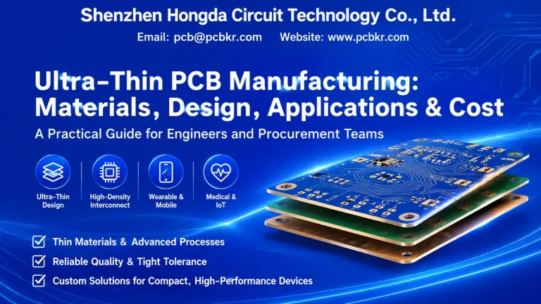 Ultra-thin PCB manufacturer guide by Hongda Circuit covering materials, design, and manufacturing processes.