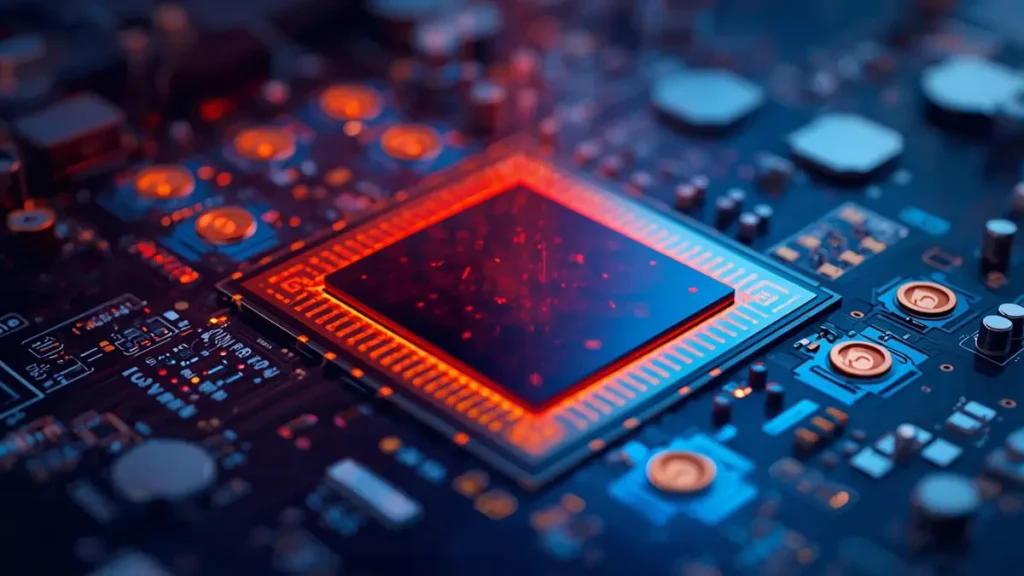 Thermal management diagram of ultra-thin camera PCB showing heat dissipation gradient from CMOS sensor die to copper pour area by Hongda Circuit