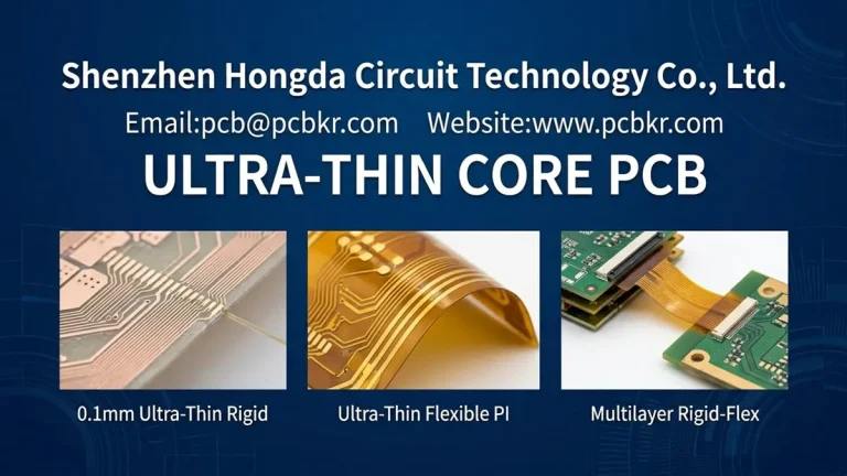 Ultra-Thin Core PCB manufactured by Shenzhen Hongda Circuit Technology featuring rigid FR4, BT resin, and polyimide flexible circuits