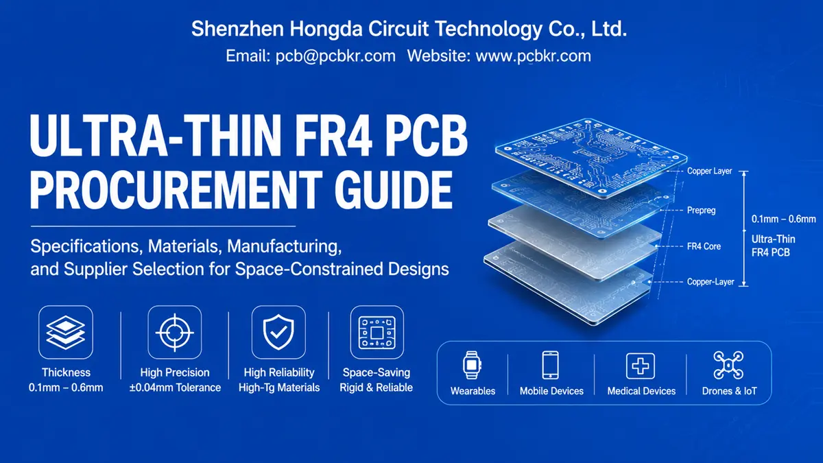 Ultra thin FR4 PCB procurement guide and stackup specifications by Shenzhen Hongda Circuit Technology
