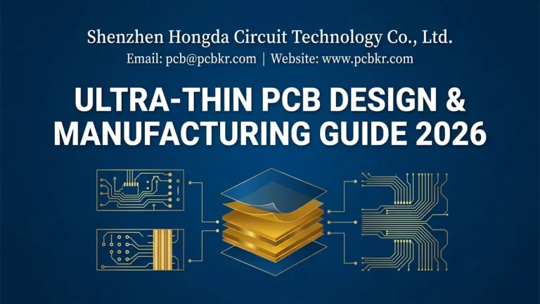 Ultra-Thin PCB Design and Manufacturing Guide 2026 by Shenzhen Hongda Circuit Technology Co., Ltd. featuring HDI polyimide stackup and low profile circuit board solutions.