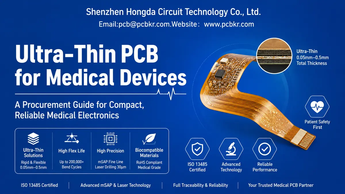 Ultra-thin PCB for medical devices procurement guide by Shenzhen Hongda Circuit Technology