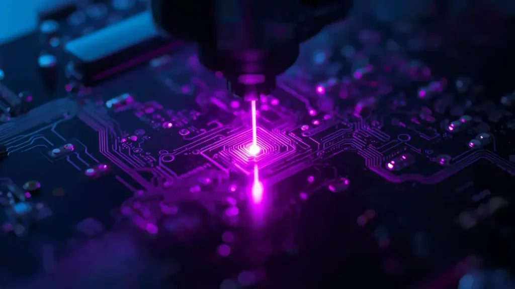 High precision laser direct imaging LDI system etching fine traces on ultra thin PCB substrate by Hongda Circuit