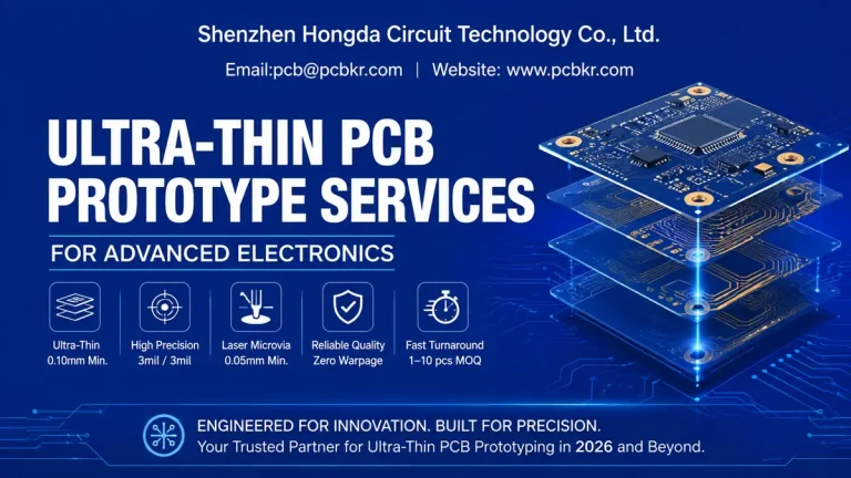 Ultra Thin PCB Prototype Services with 0.10mm Thickness and Quick-Turn Delivery by Hongda Circuit