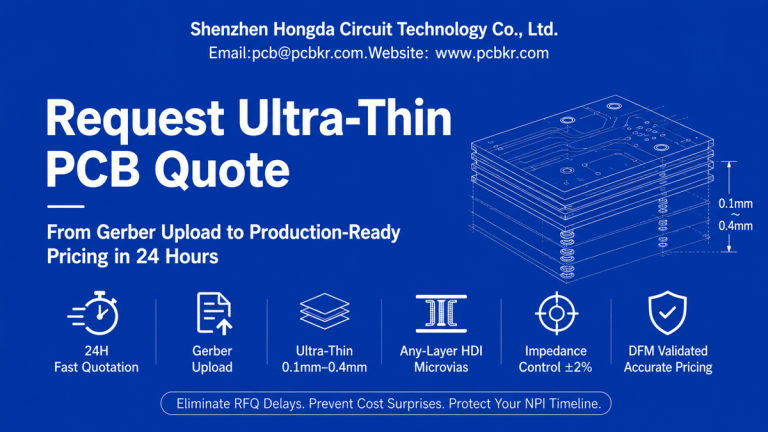 Request an accurate ultra thin PCB quote with 24h turnaround for HDI and thin boards from Hongda Circuit