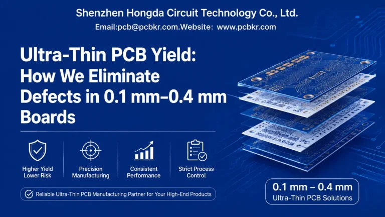 Ultra thin PCB yield high precision 0.1mm-0.4mm manufacturing by Hongda Circuit