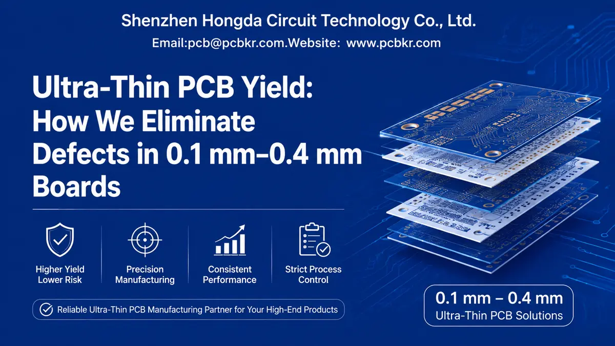 Ultra thin PCB yield high precision 0.1mm-0.4mm manufacturing by Hongda Circuit