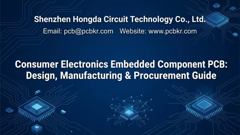 Shenzhen Hongda Circuit Technology Co., Ltd. Consumer Electronics Embedded Component PCB: Design, Manufacturing & Procurement Guide