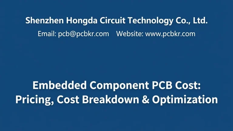 Embedded Component PCB Cost, Pricing, Cost Breakdown and Optimization guide by Shenzhen Hongda Circuit Technology Co., Ltd.
