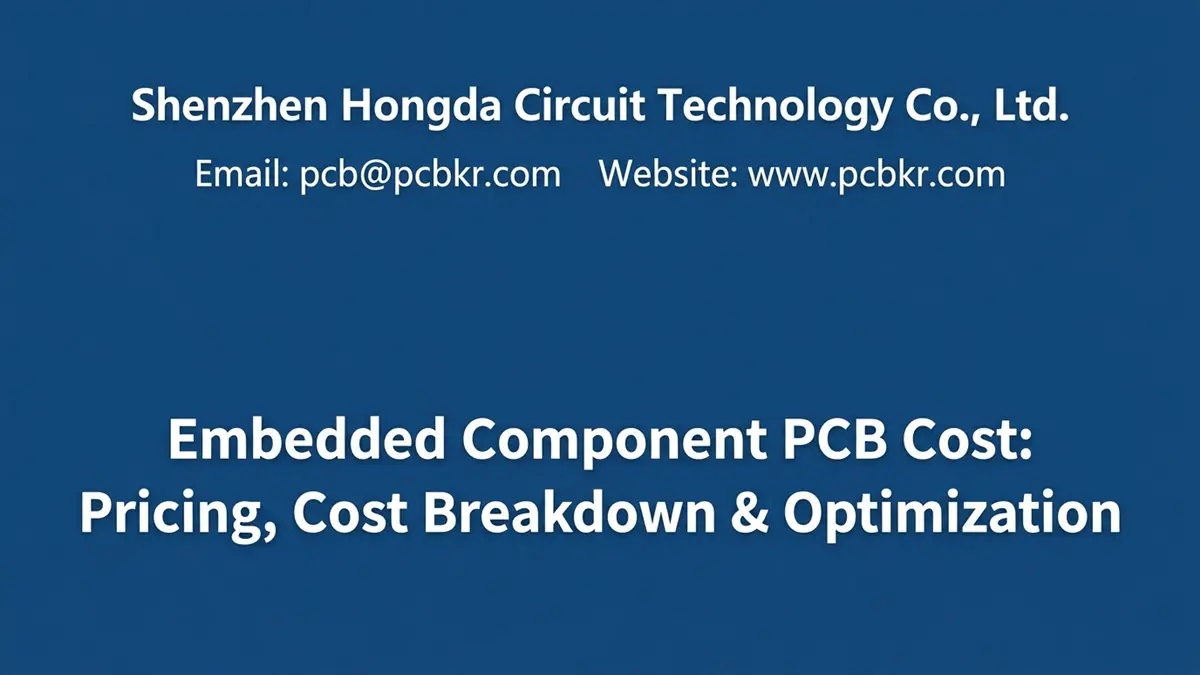 Embedded Component PCB Cost, Pricing, Cost Breakdown and Optimization guide by Shenzhen Hongda Circuit Technology Co., Ltd.