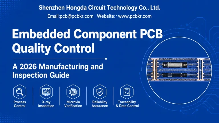 Embedded component PCB quality control guide 2026 by Shenzhen Hongda Circuit Technology showing microsection analysis and inspection workflow