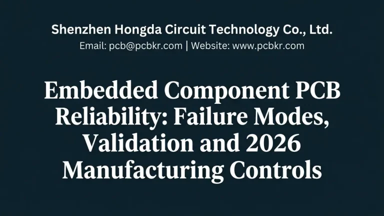 Embedded Component PCB Reliability, Failure Modes and 2026 Manufacturing Controls Cover - Shenzhen Hongda Circuit Technology Co., Ltd.