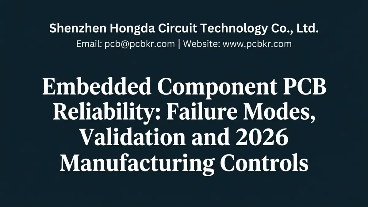 Embedded Component PCB Reliability, Failure Modes and 2026 Manufacturing Controls Cover - Shenzhen Hongda Circuit Technology Co., Ltd.