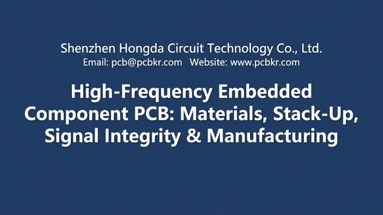 High-Frequency Embedded Component PCB stack-up and manufacturing guide by Shenzhen Hongda Circuit